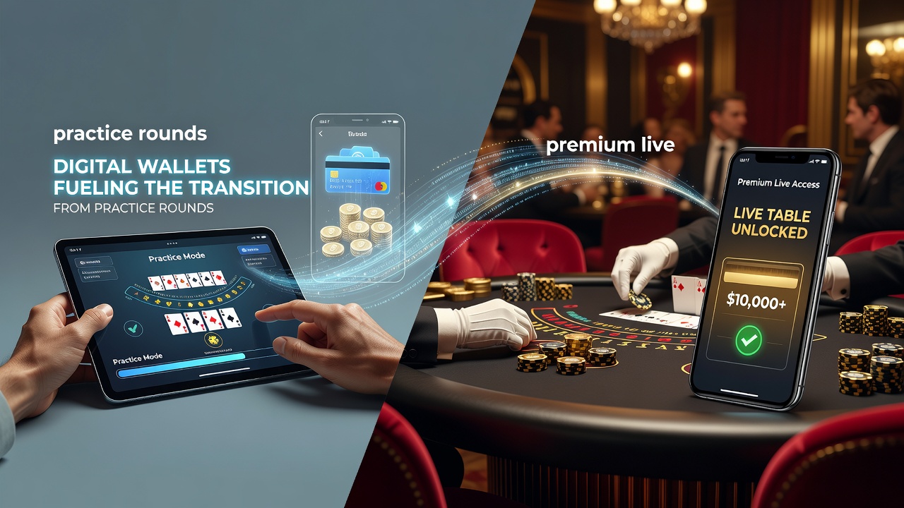 Digitale Geldbörsen unterstützen den Wechsel von Übungsspielen zu Live-Blackjack-Tischen mit Premium-Zugang