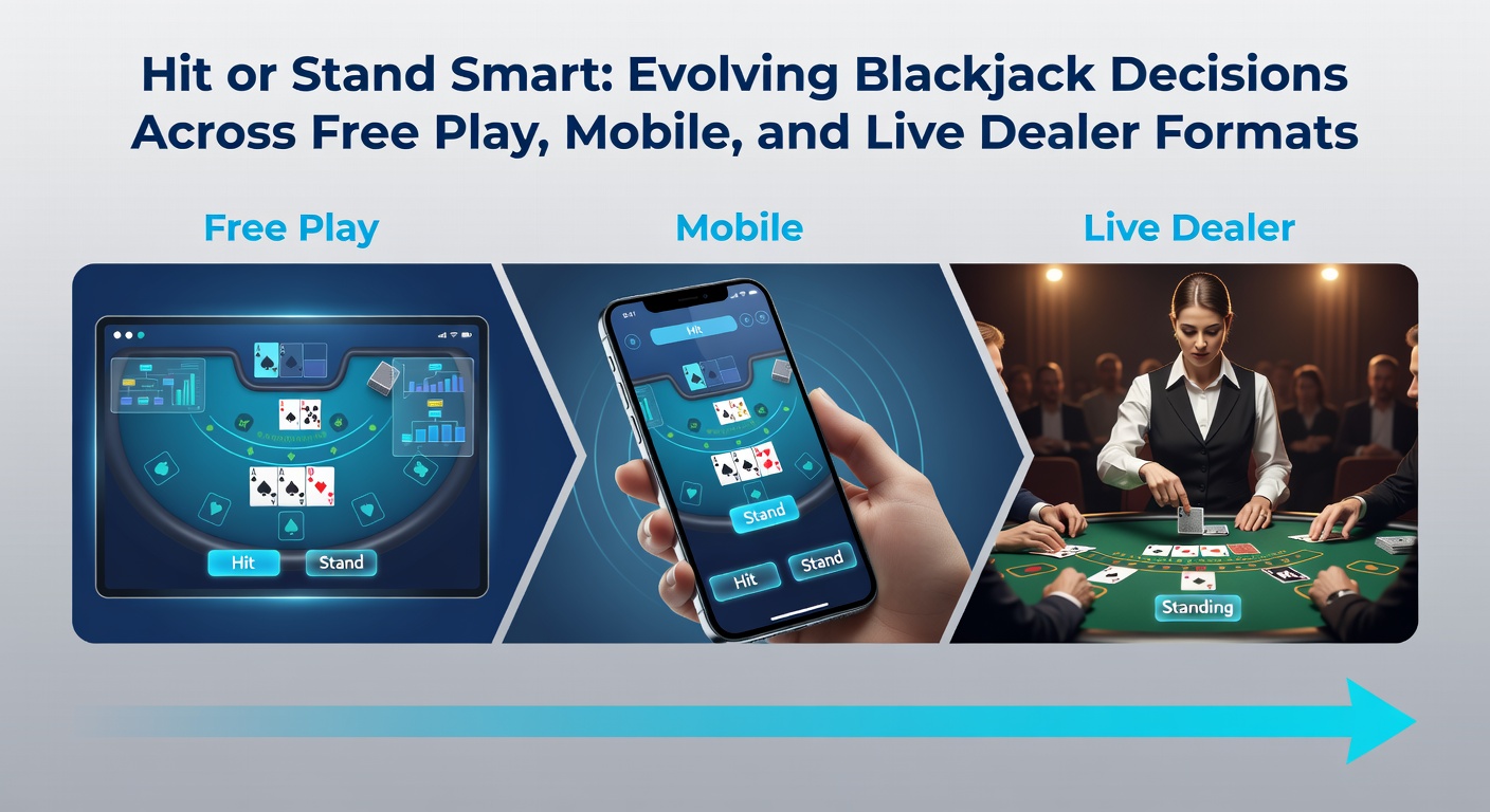 Mobile Blackjack-App mit Hit-Stand-Buttons und Live Dealer-Stream auf Smartphone-Display