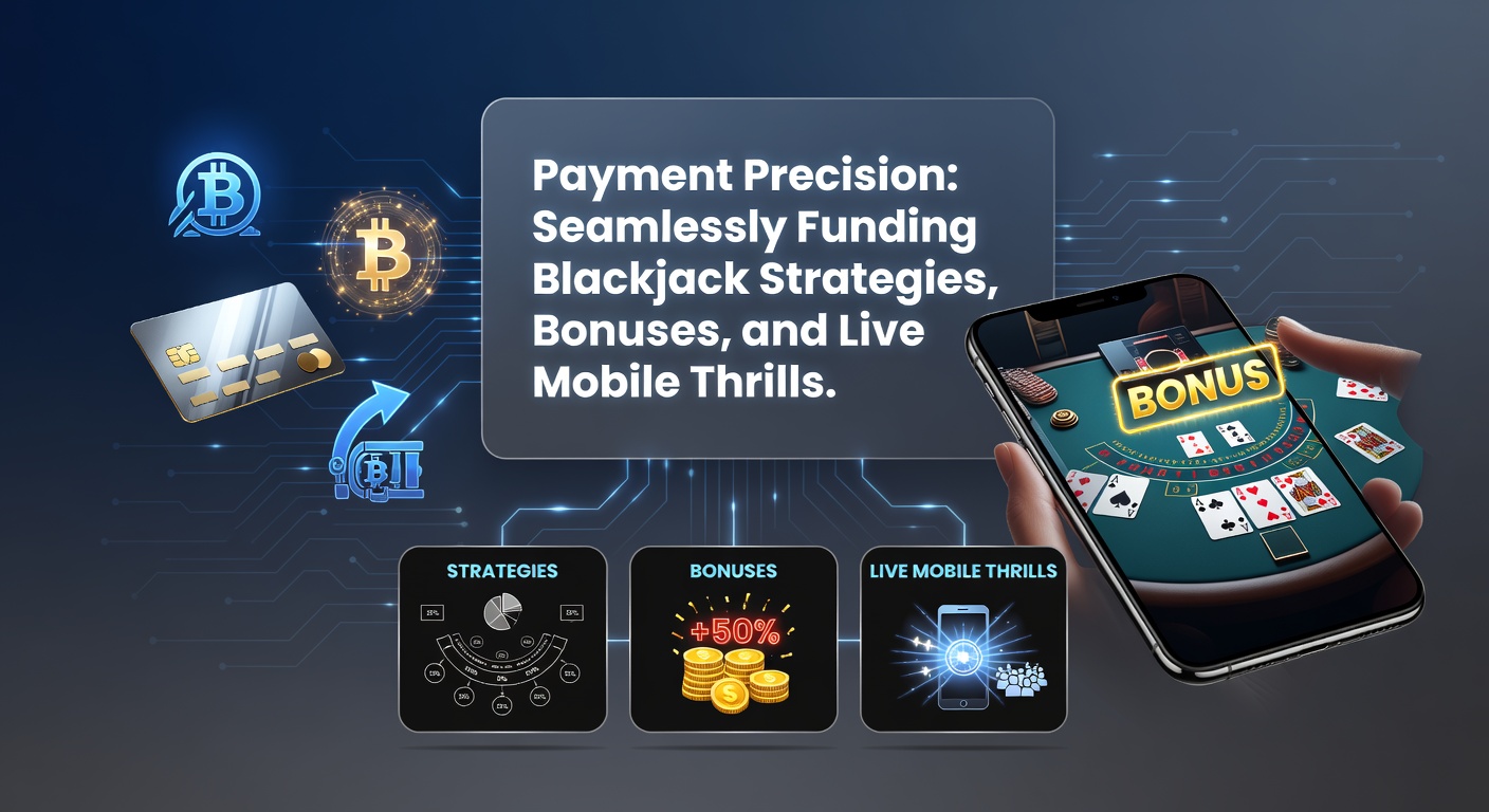 Live-Blackjack-Tisch auf einem Mobilgerät mit überlagerten Zahlungsbildschirmen, die Boni-Icons und Strategie-Charts zeigen, während ein Dealer Karten verteilt